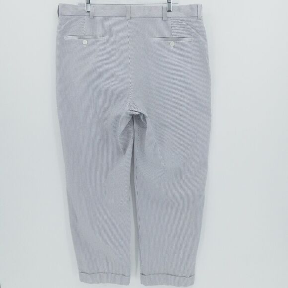 Brook Brothers Pants Mens 38X28 Blue Striped Seersucker Preppy Nautical Yacht - Picture 2 of 10